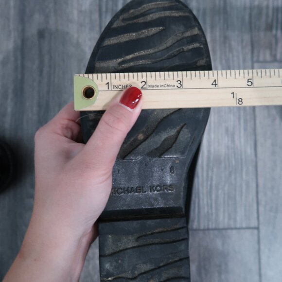 Michael Kors Shoes Womens 8 Black Chelsea Rain Boots Ankle Booties Slip On - Picture 14 of 15